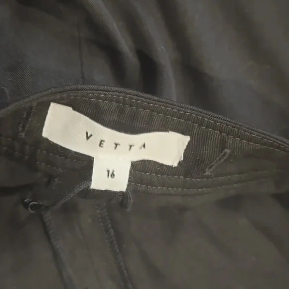 NWT VETTA Capsule Apron Wide Leg Pants Size 16 Black - Picture 3 of 5